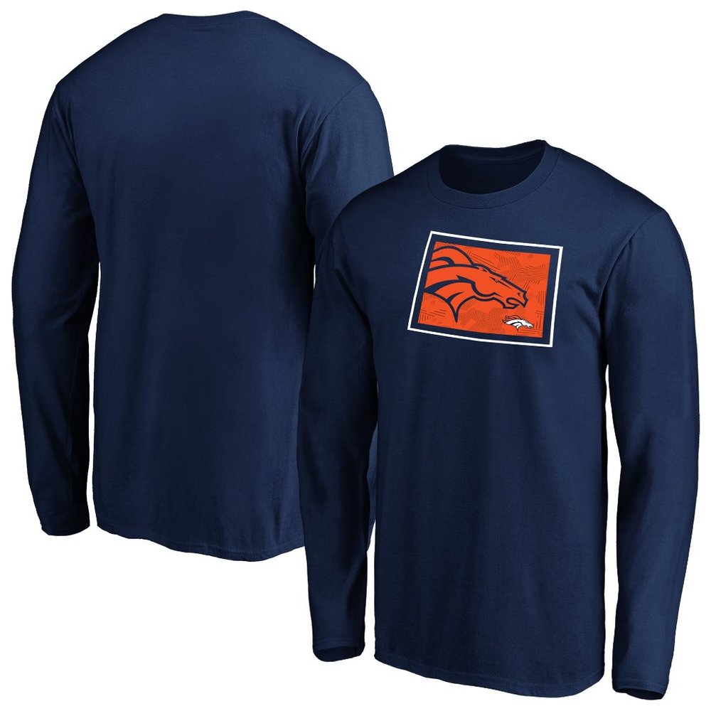 Majestic Men's Denver Broncos State Pride Long Sleeve NFL T-shirt Medium